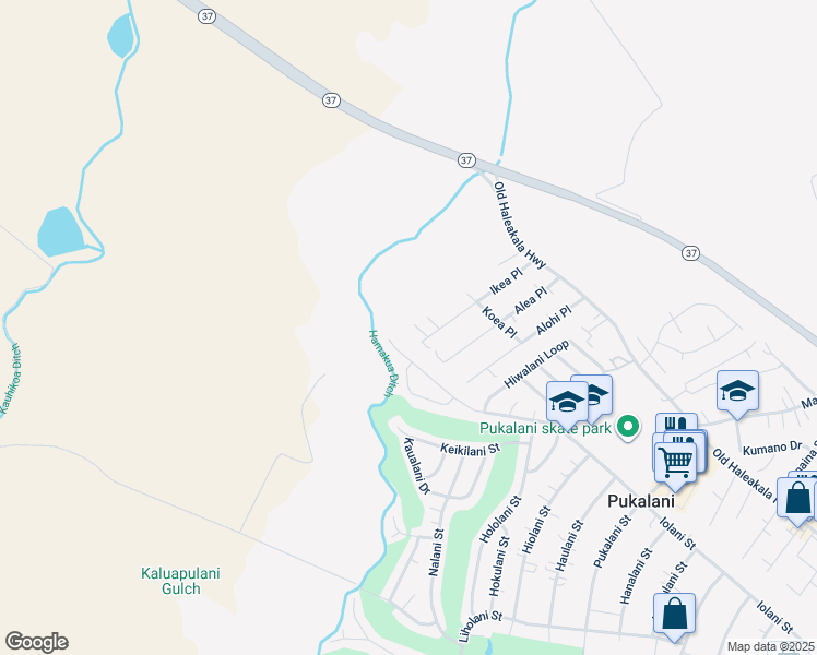 map of restaurants, bars, coffee shops, grocery stores, and more near Ikea Place in Pukalani