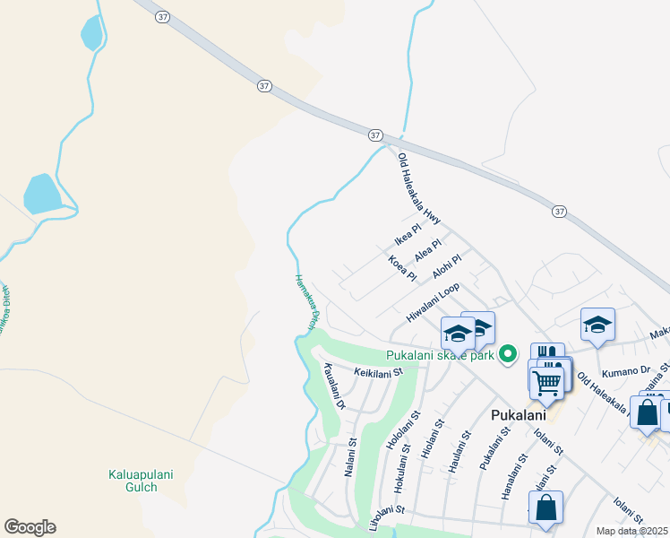 map of restaurants, bars, coffee shops, grocery stores, and more near Ikea Place in Pukalani