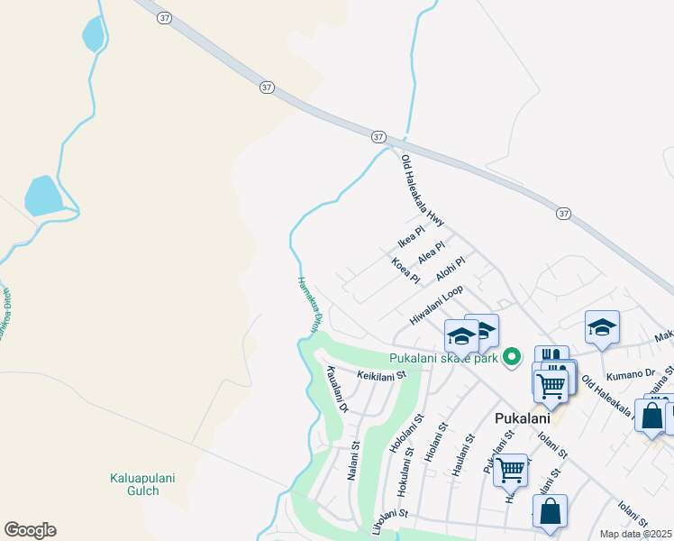 map of restaurants, bars, coffee shops, grocery stores, and more near Ikea Place in Pukalani