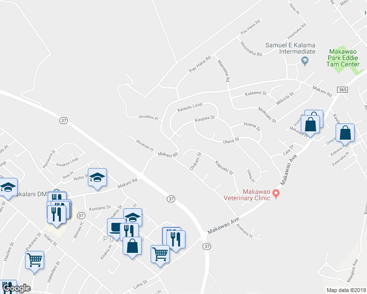 map of restaurants, bars, coffee shops, grocery stores, and more near 240 Kapuahi Street in Makawao