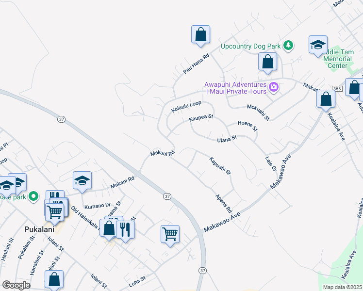 map of restaurants, bars, coffee shops, grocery stores, and more near 240 Kapuahi Street in Makawao