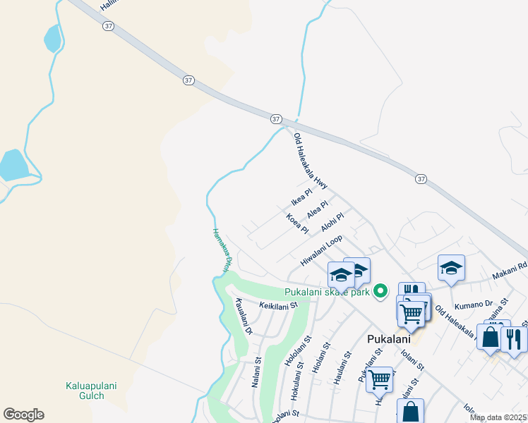 map of restaurants, bars, coffee shops, grocery stores, and more near Ikea Place in Pukalani