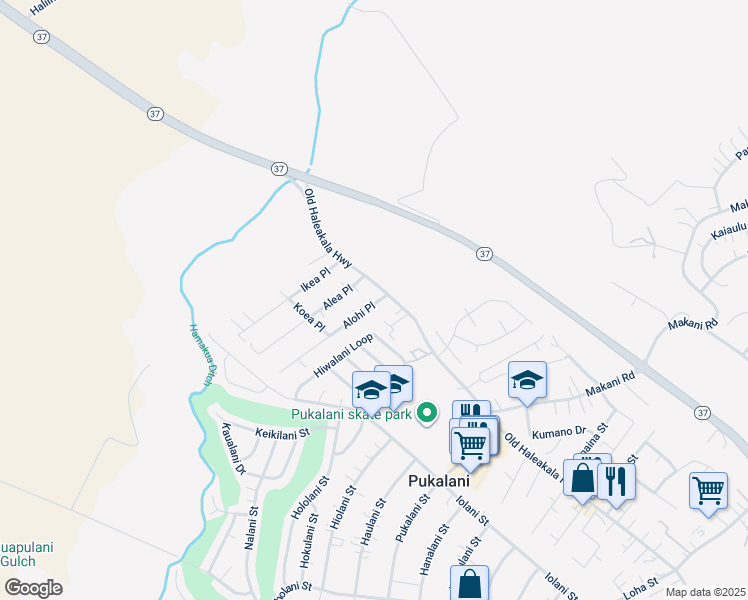 map of restaurants, bars, coffee shops, grocery stores, and more near 10 Alohi Place in Makawao