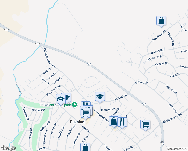 map of restaurants, bars, coffee shops, grocery stores, and more near 137 Piimauna Street in Makawao