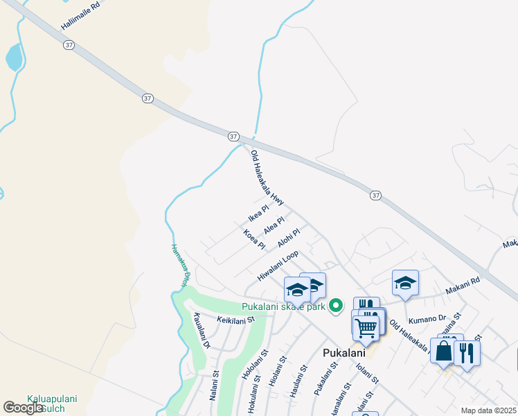map of restaurants, bars, coffee shops, grocery stores, and more near Ikea Place in Pukalani