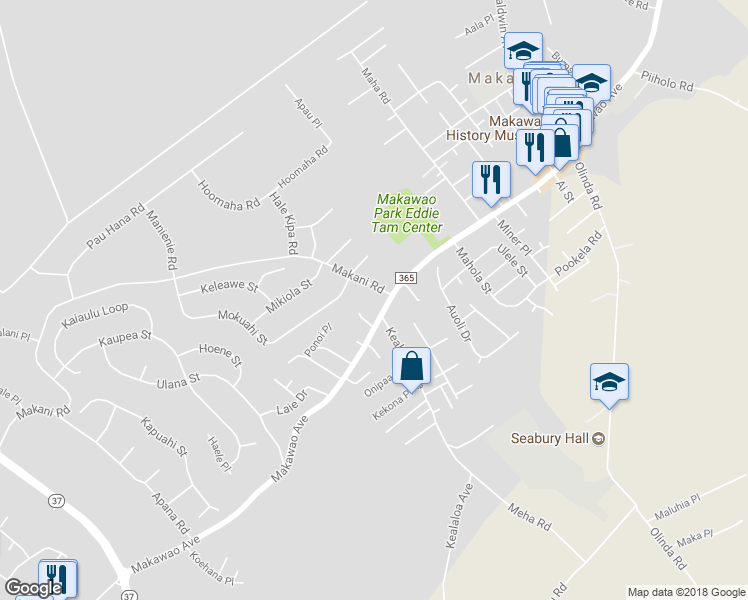 map of restaurants, bars, coffee shops, grocery stores, and more near 21 Makani Road in Makawao