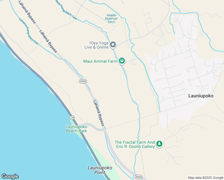 map of restaurants, bars, coffee shops, grocery stores, and more near 10 Haniu Street in Lahaina