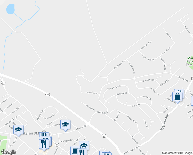map of restaurants, bars, coffee shops, grocery stores, and more near 41 Kilihune Place in Makawao