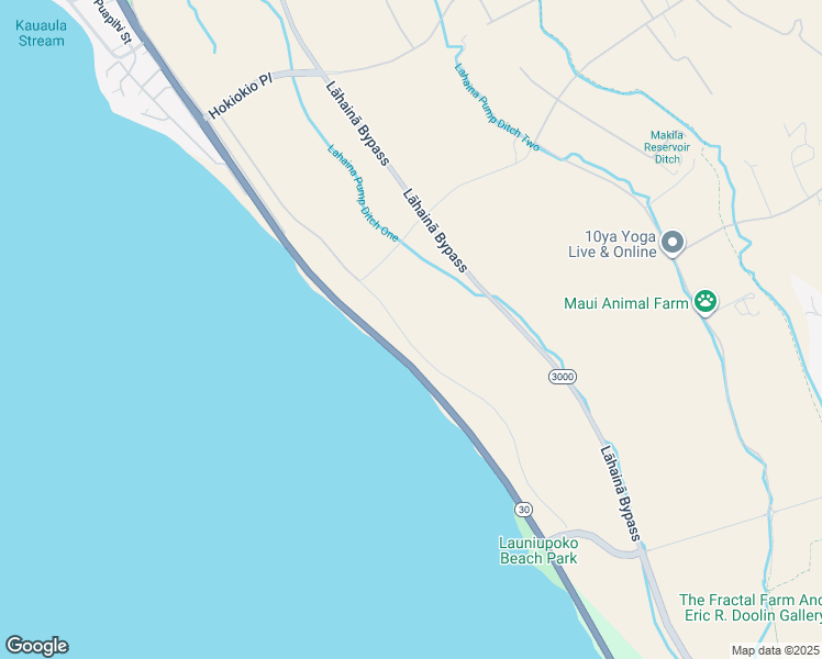 map of restaurants, bars, coffee shops, grocery stores, and more near 1612 Waianukole Street in Lahaina