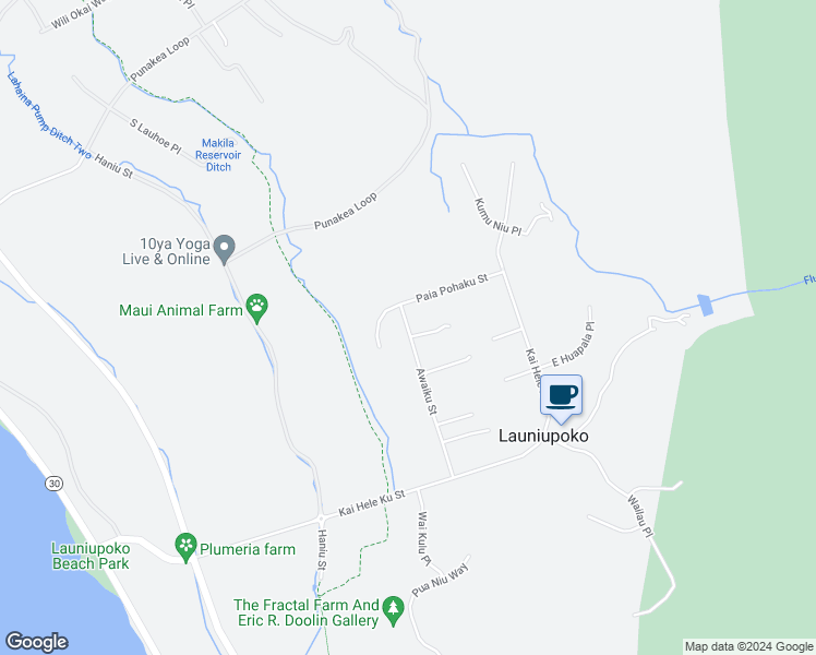 map of restaurants, bars, coffee shops, grocery stores, and more near 199 Paia Pohaku Place in Lahaina