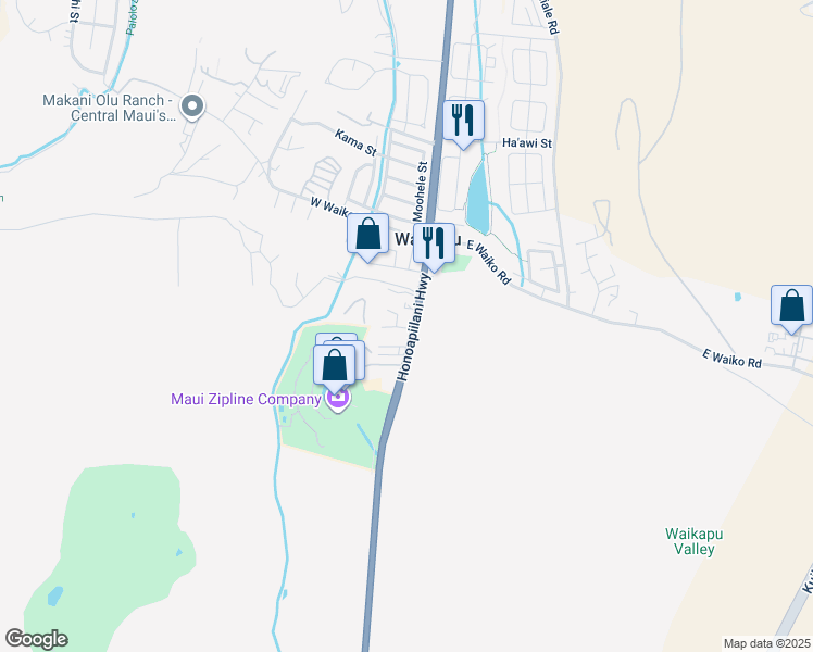 map of restaurants, bars, coffee shops, grocery stores, and more near 1560 Hawaii 30 in Wailuku