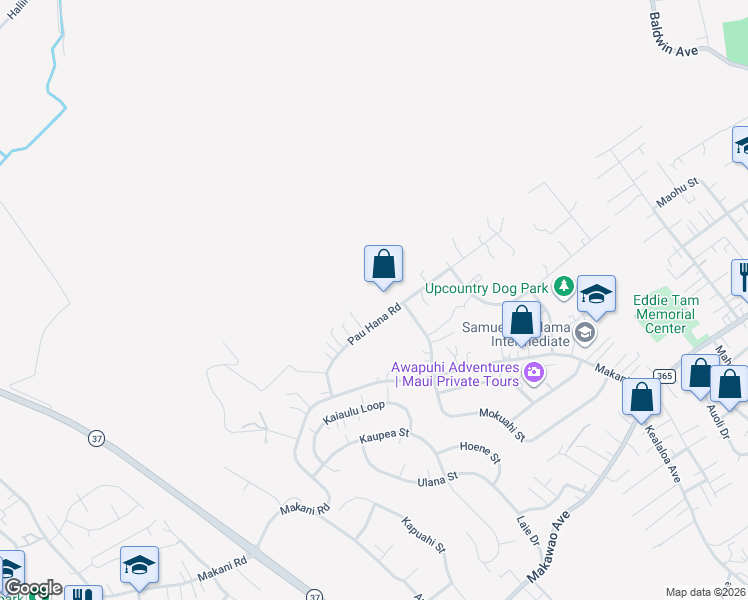 map of restaurants, bars, coffee shops, grocery stores, and more near 151 Pau Hana Road in Makawao