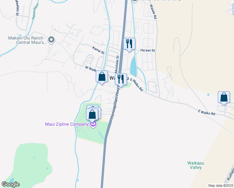 map of restaurants, bars, coffee shops, grocery stores, and more near 1478 Hawaii 30 in Wailuku