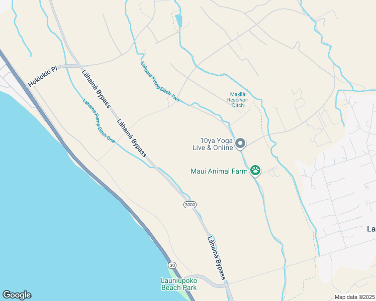 map of restaurants, bars, coffee shops, grocery stores, and more near Haniu Street in Launiupoko