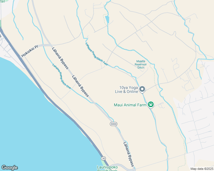 map of restaurants, bars, coffee shops, grocery stores, and more near Haniu Street in Launiupoko