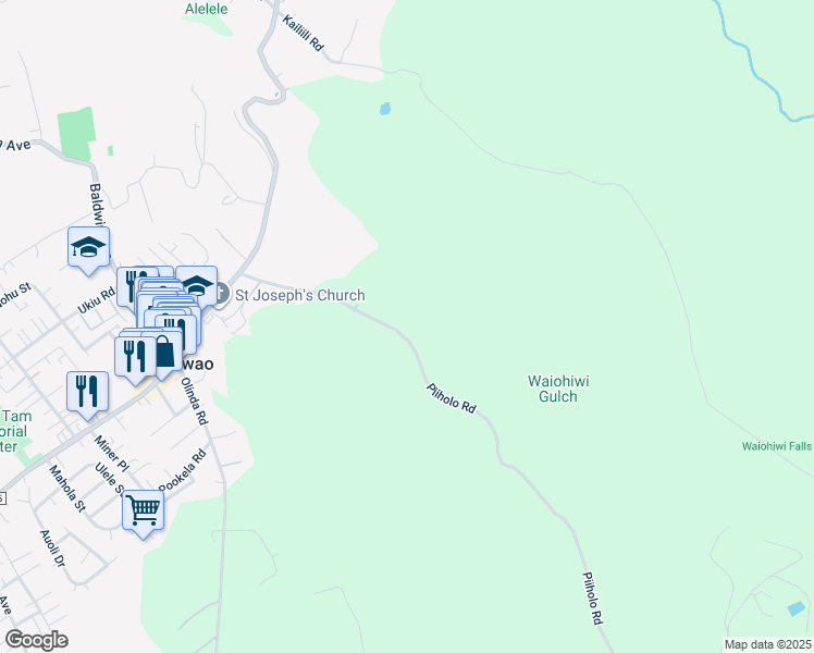 map of restaurants, bars, coffee shops, grocery stores, and more near 341 Piiholo Road in Makawao
