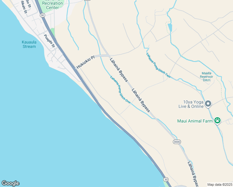 map of restaurants, bars, coffee shops, grocery stores, and more near 1918 Waianukole Street in Lahaina
