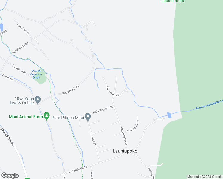 map of restaurants, bars, coffee shops, grocery stores, and more near 40 Kumu Niu Place in Lahaina
