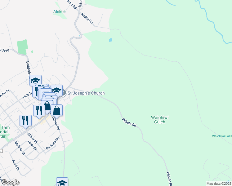 map of restaurants, bars, coffee shops, grocery stores, and more near 211 Piiholo Road in Makawao