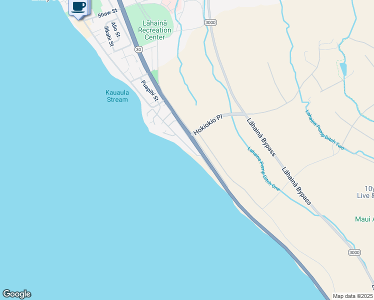 map of restaurants, bars, coffee shops, grocery stores, and more near 160 Pualei Drive in Lahaina