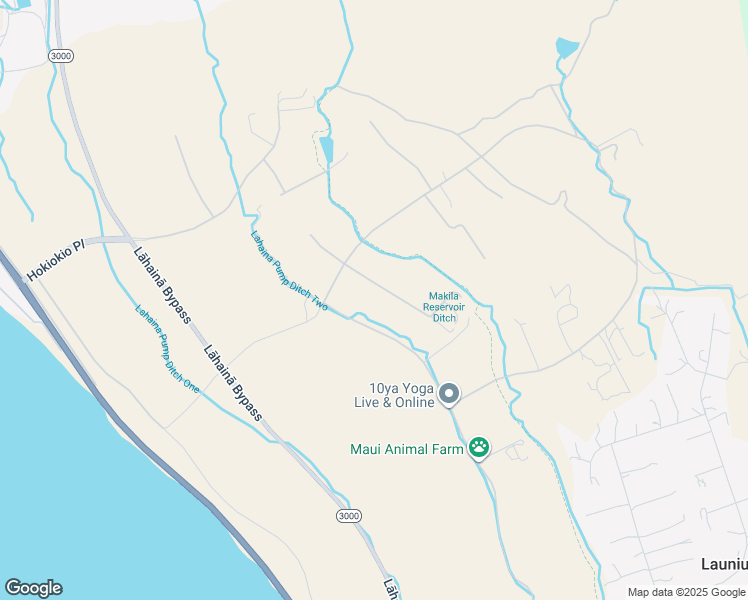 map of restaurants, bars, coffee shops, grocery stores, and more near 74 South Lauhoe Place in Lahaina