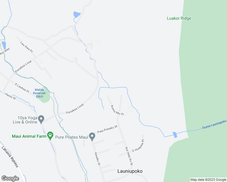 map of restaurants, bars, coffee shops, grocery stores, and more near 126 Kumu Niu Place in Lahaina