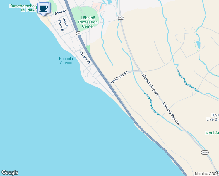 map of restaurants, bars, coffee shops, grocery stores, and more near 161 Pualei Drive in Lahaina