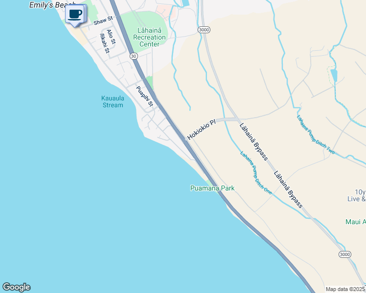 map of restaurants, bars, coffee shops, grocery stores, and more near 153 Pualei Drive in Lahaina