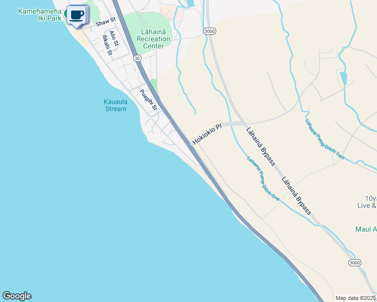 map of restaurants, bars, coffee shops, grocery stores, and more near 153 Pualei Drive in Lahaina