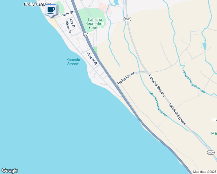map of restaurants, bars, coffee shops, grocery stores, and more near 128 Pualei Drive in Lahaina