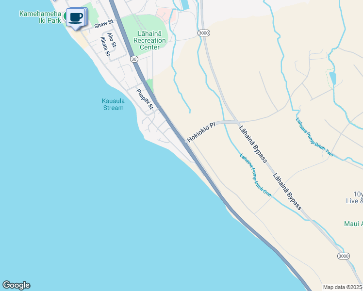 map of restaurants, bars, coffee shops, grocery stores, and more near 145 Pualei Drive in Lahaina