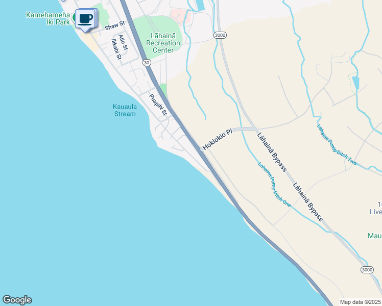 map of restaurants, bars, coffee shops, grocery stores, and more near 129 Pualei Drive in Lahaina