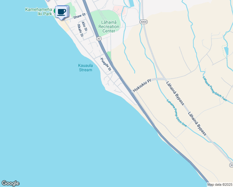 map of restaurants, bars, coffee shops, grocery stores, and more near 19 Puamelia Place in Lahaina