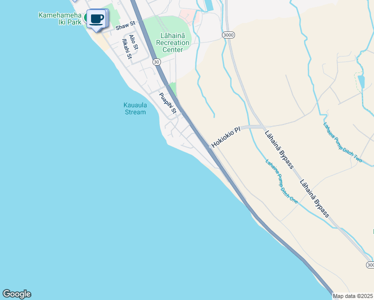 map of restaurants, bars, coffee shops, grocery stores, and more near 19 Puamelia Place in Lahaina