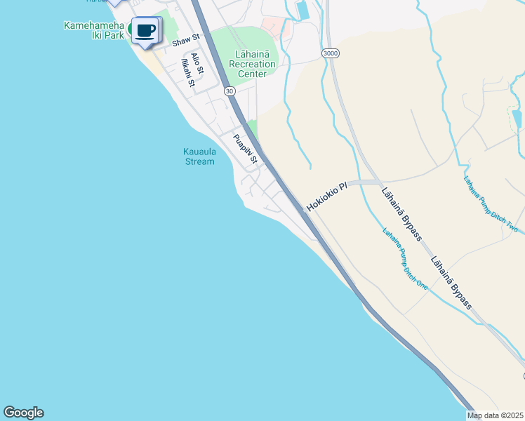 map of restaurants, bars, coffee shops, grocery stores, and more near 43 Puamelia Place in Lahaina