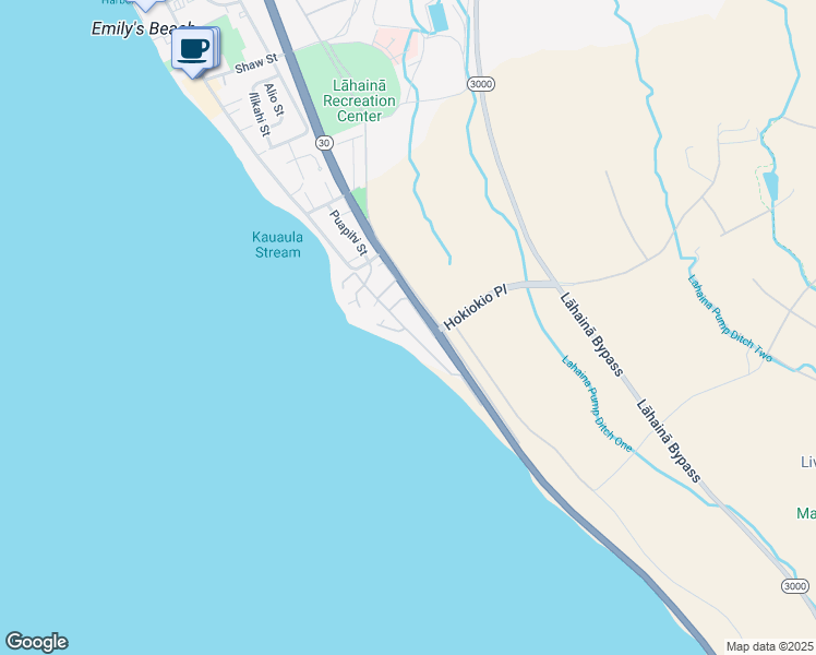 map of restaurants, bars, coffee shops, grocery stores, and more near 100 Pualei Drive in Lahaina