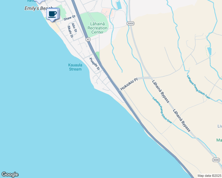 map of restaurants, bars, coffee shops, grocery stores, and more near 111 Pualei Drive in Lahaina