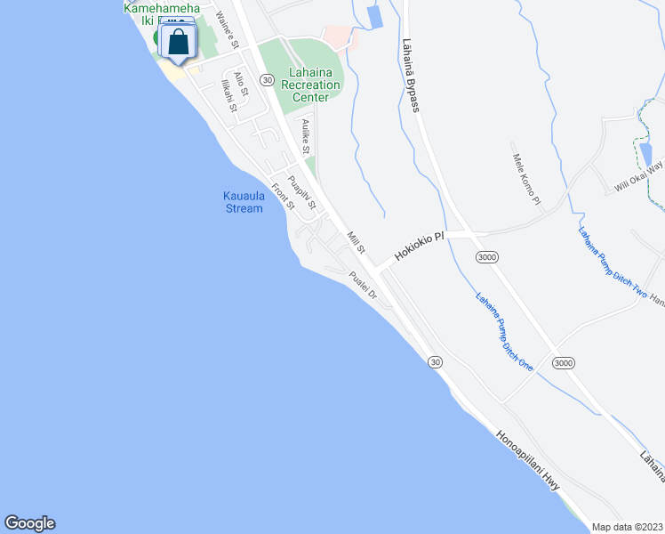 map of restaurants, bars, coffee shops, grocery stores, and more near 24 Puamelia Place in Lahaina