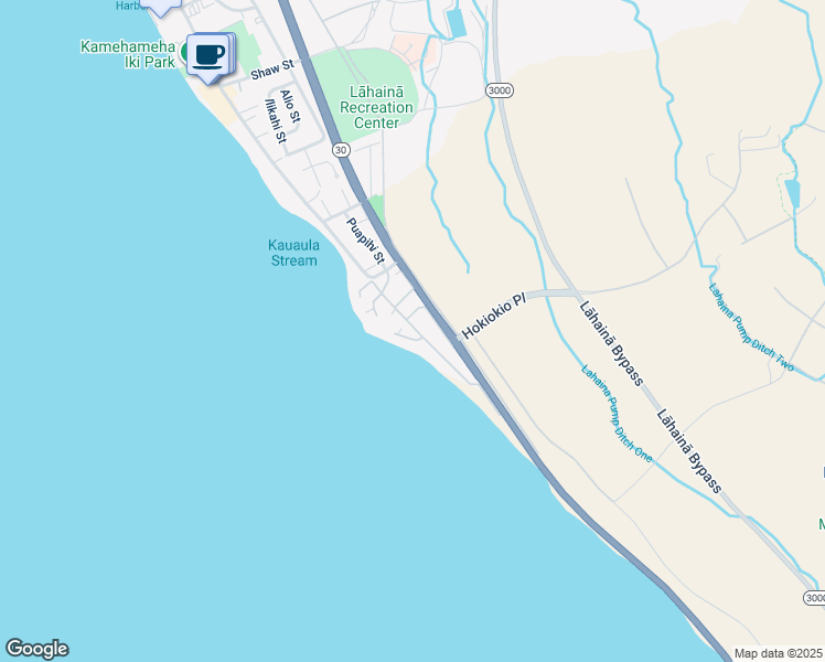 map of restaurants, bars, coffee shops, grocery stores, and more near 100 Pualei Drive in Lahaina