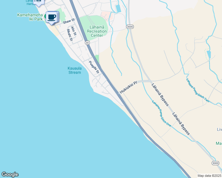 map of restaurants, bars, coffee shops, grocery stores, and more near 52 Puakukui Place in Lahaina