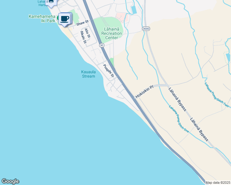 map of restaurants, bars, coffee shops, grocery stores, and more near 64 Pualei Drive in Lahaina