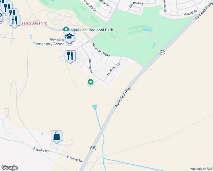 map of restaurants, bars, coffee shops, grocery stores, and more near 254 Anamuli Street in Kahului