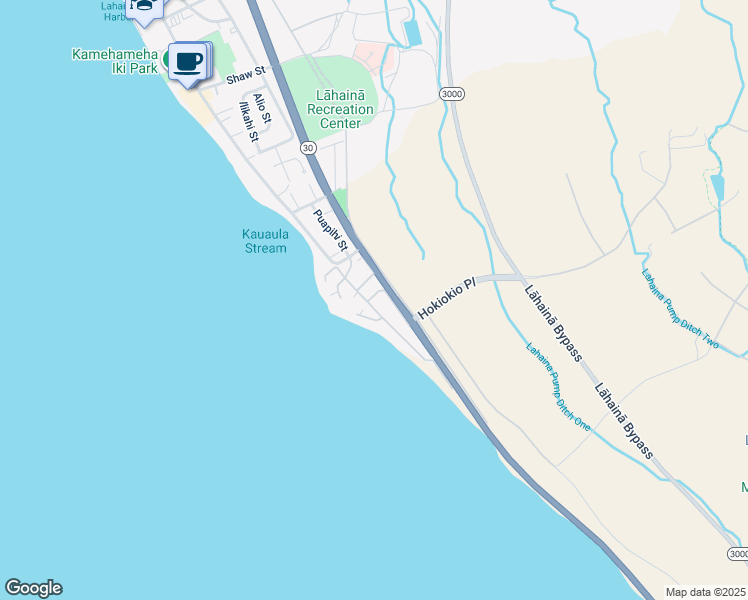 map of restaurants, bars, coffee shops, grocery stores, and more near 87 Pualei Drive in Lahaina