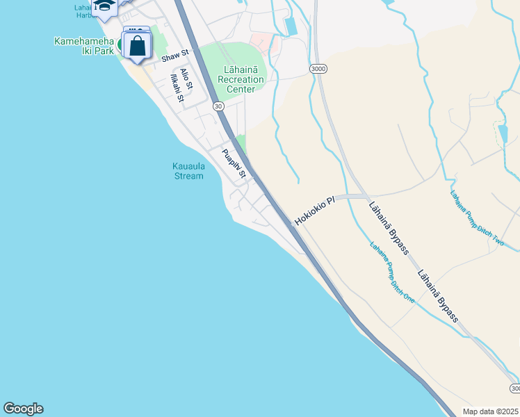map of restaurants, bars, coffee shops, grocery stores, and more near 5 Puakukui Place in Lahaina