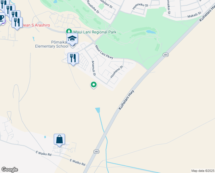 map of restaurants, bars, coffee shops, grocery stores, and more near 236 Anamuli Street in Kahului