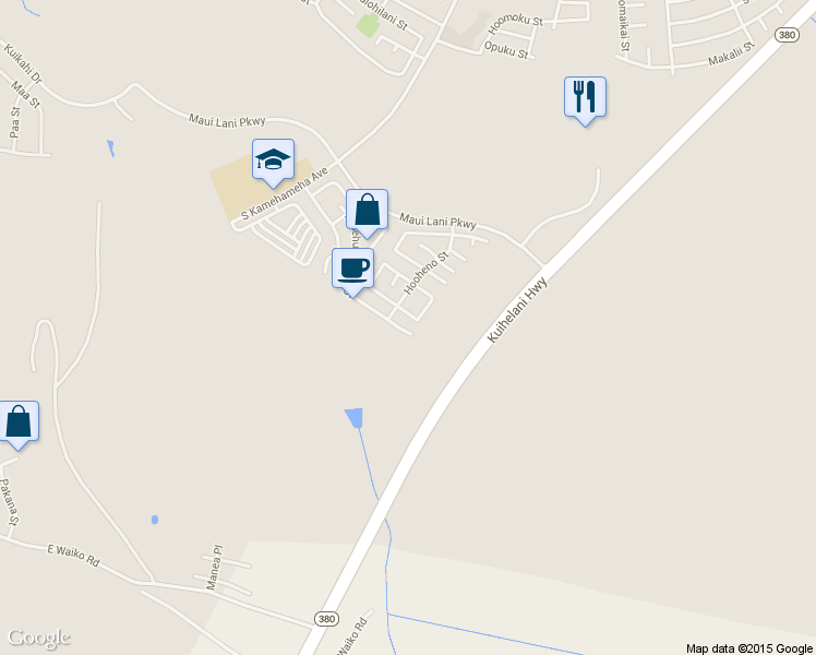 map of restaurants, bars, coffee shops, grocery stores, and more near 255 Anamuli Street in Kahului