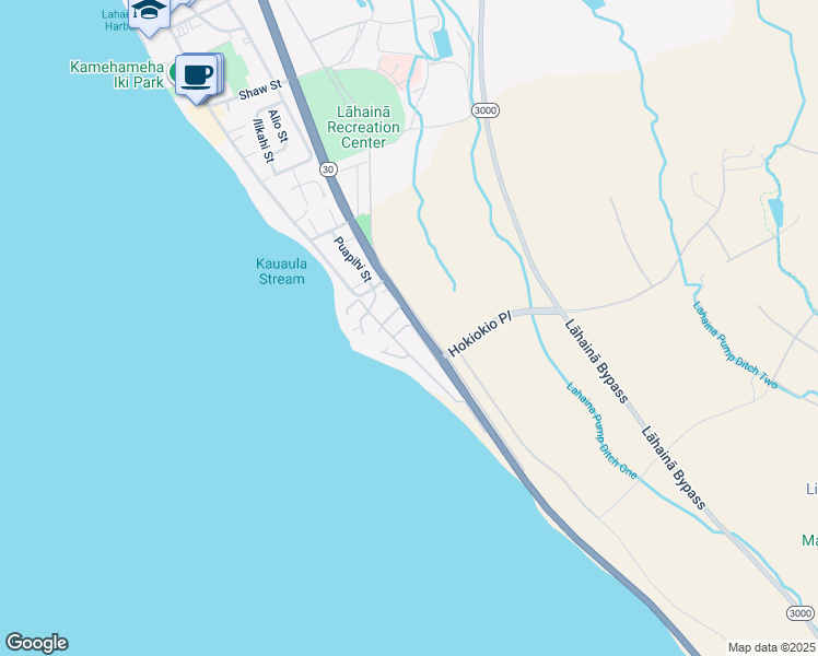map of restaurants, bars, coffee shops, grocery stores, and more near 40 Puakukui Place in Lahaina