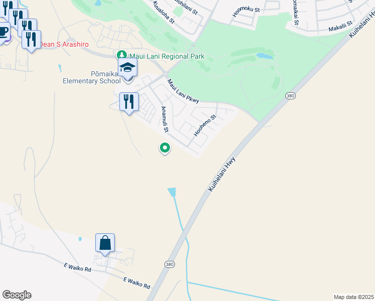 map of restaurants, bars, coffee shops, grocery stores, and more near 232 Anamuli Street in Kahului
