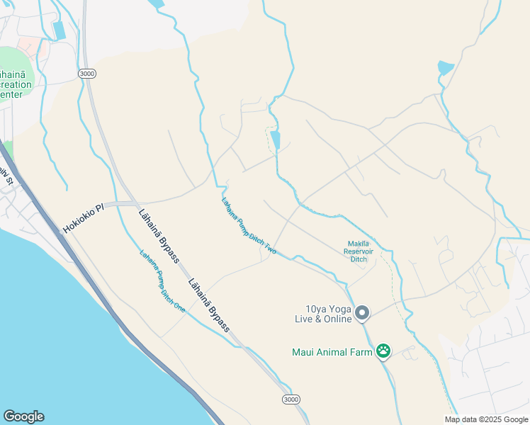 map of restaurants, bars, coffee shops, grocery stores, and more near 55 North Lauhoe Place in Lahaina