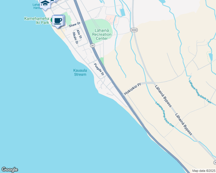 map of restaurants, bars, coffee shops, grocery stores, and more near 10 Puapake Place in Lahaina